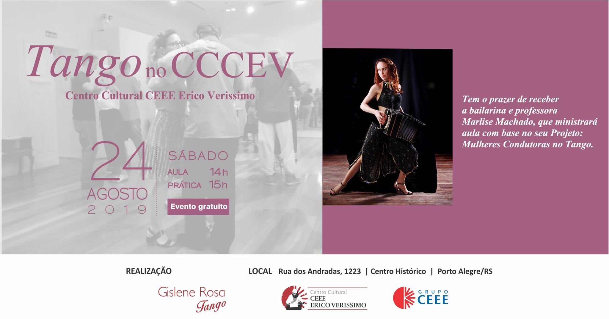 Tango no CCCEV com a bailarina e professora Marlise Machado