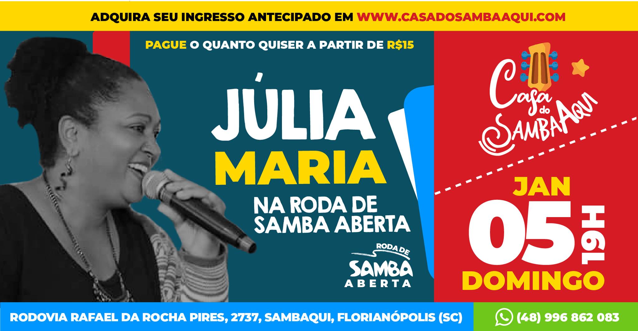 5.1 19h Júlia Maria na Roda de Samba Aberta