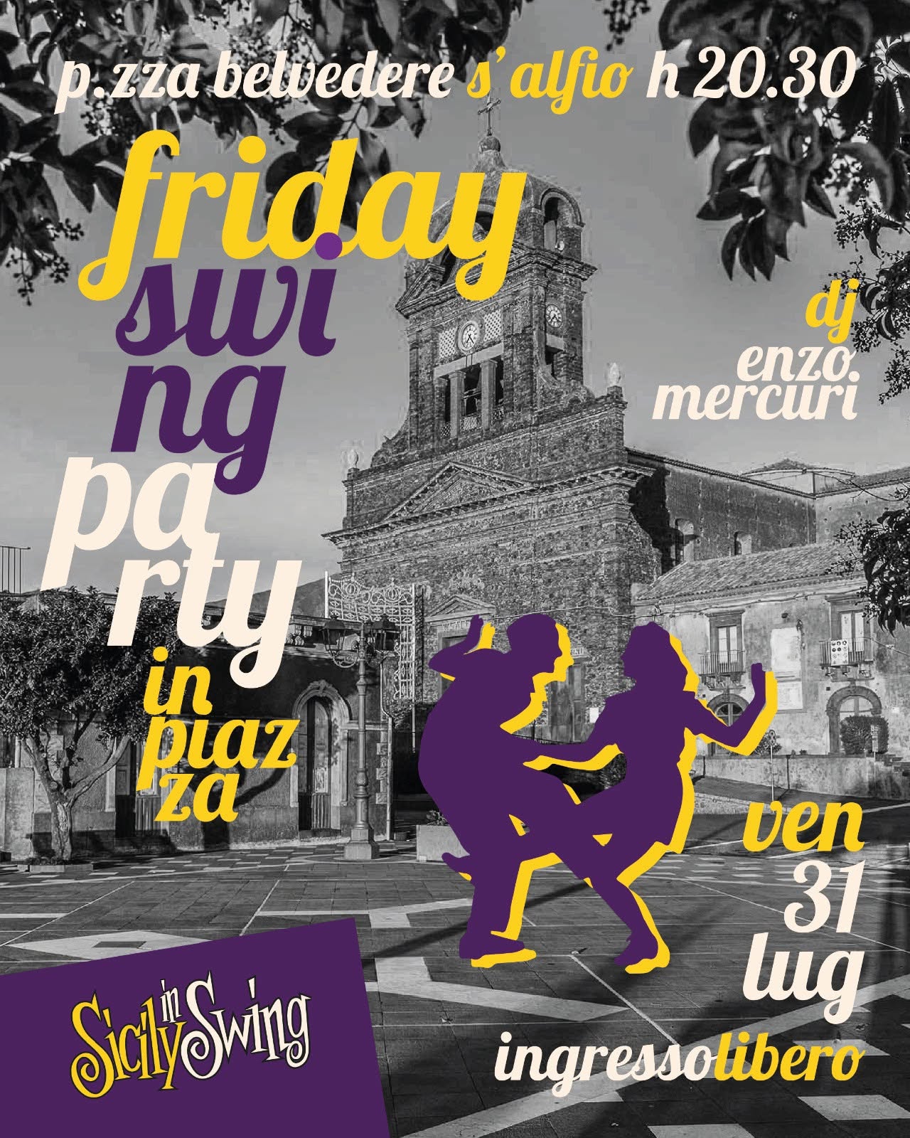 Friday swing party in piazza