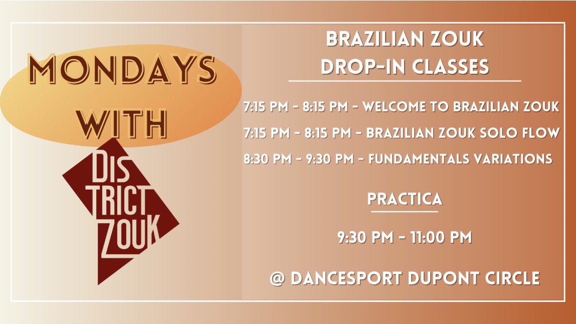 Brazilian Zouk Drop-In Classes & Practica