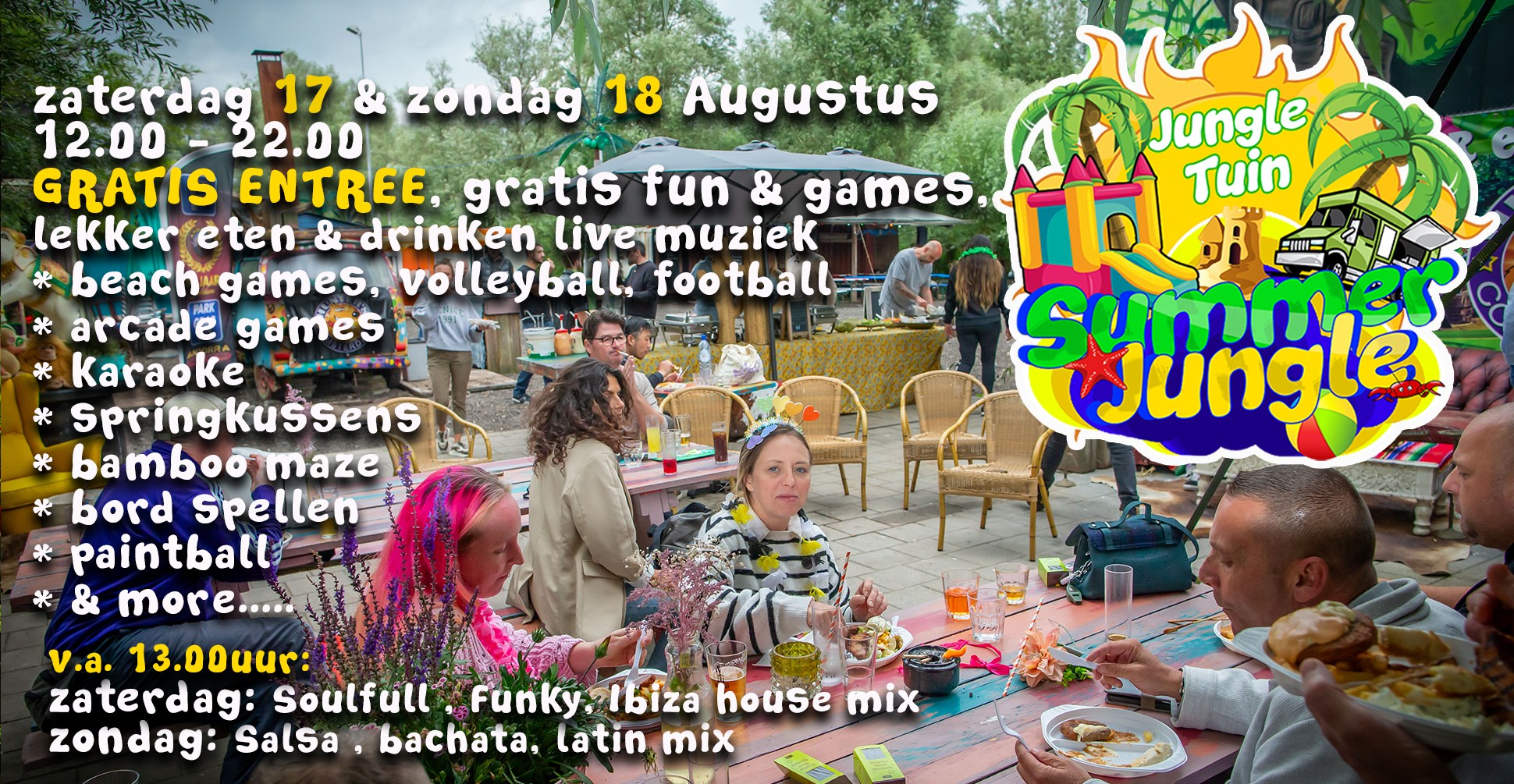 Summer Jungle ; zaterdag 17 & zondag 18 augustus FREE fun & games