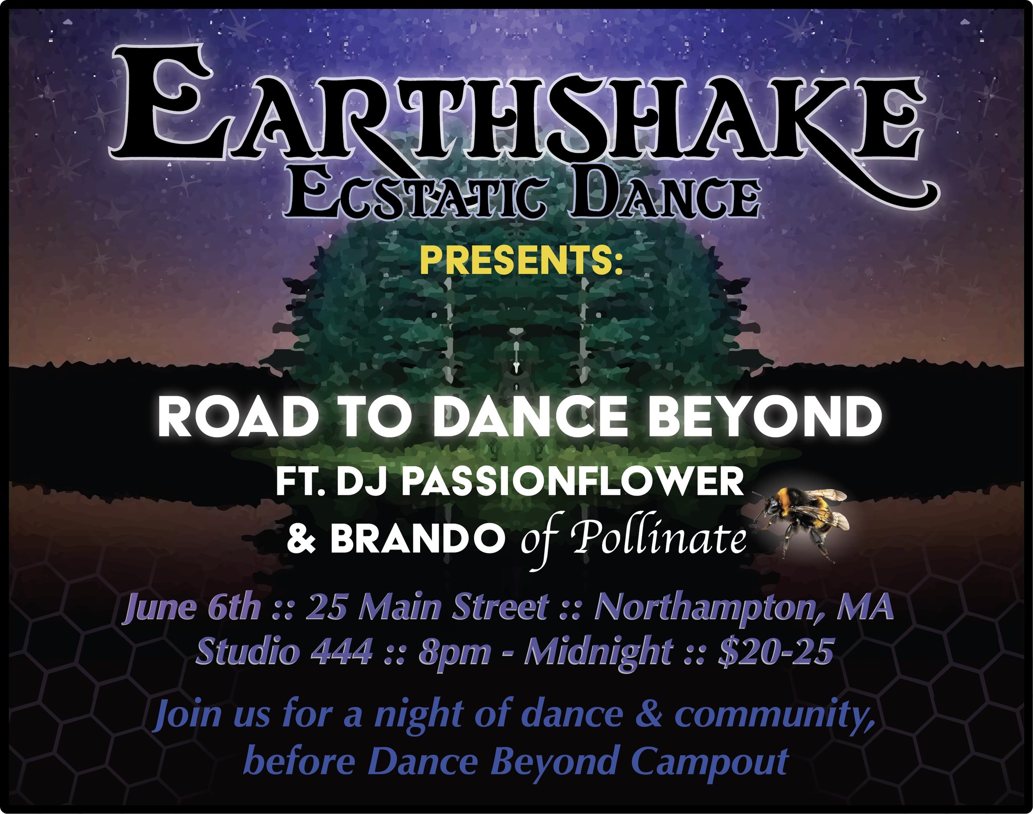 Earthshake presents: Road to Dance Beyond Ecstatic Dance ft DJ Passionflower & Brando of Pollinate