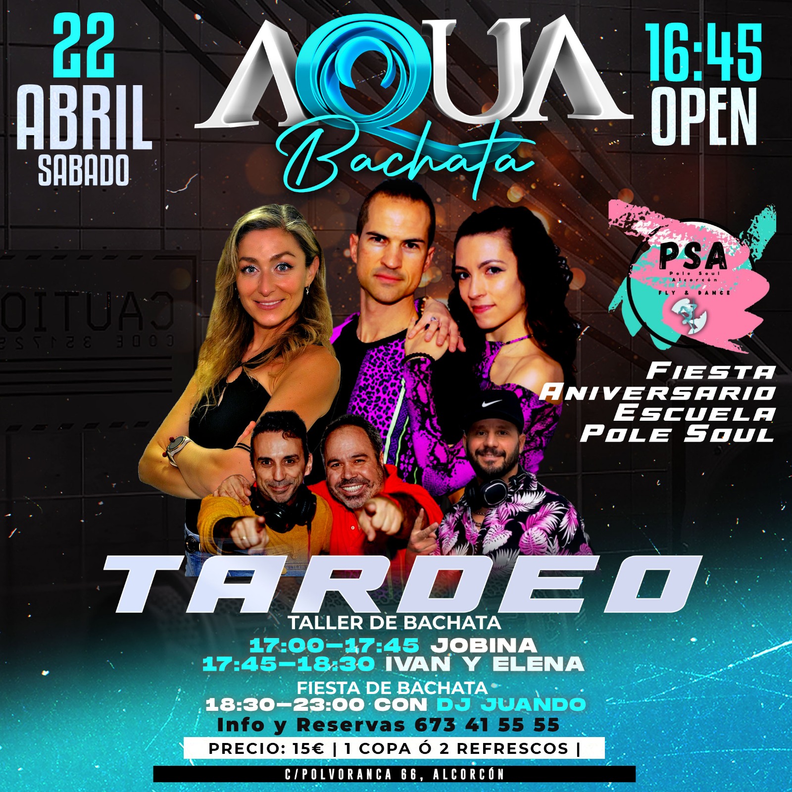 Tardeo Aqua-Bachata en Alcorcón (Sábado 22 de Abril)