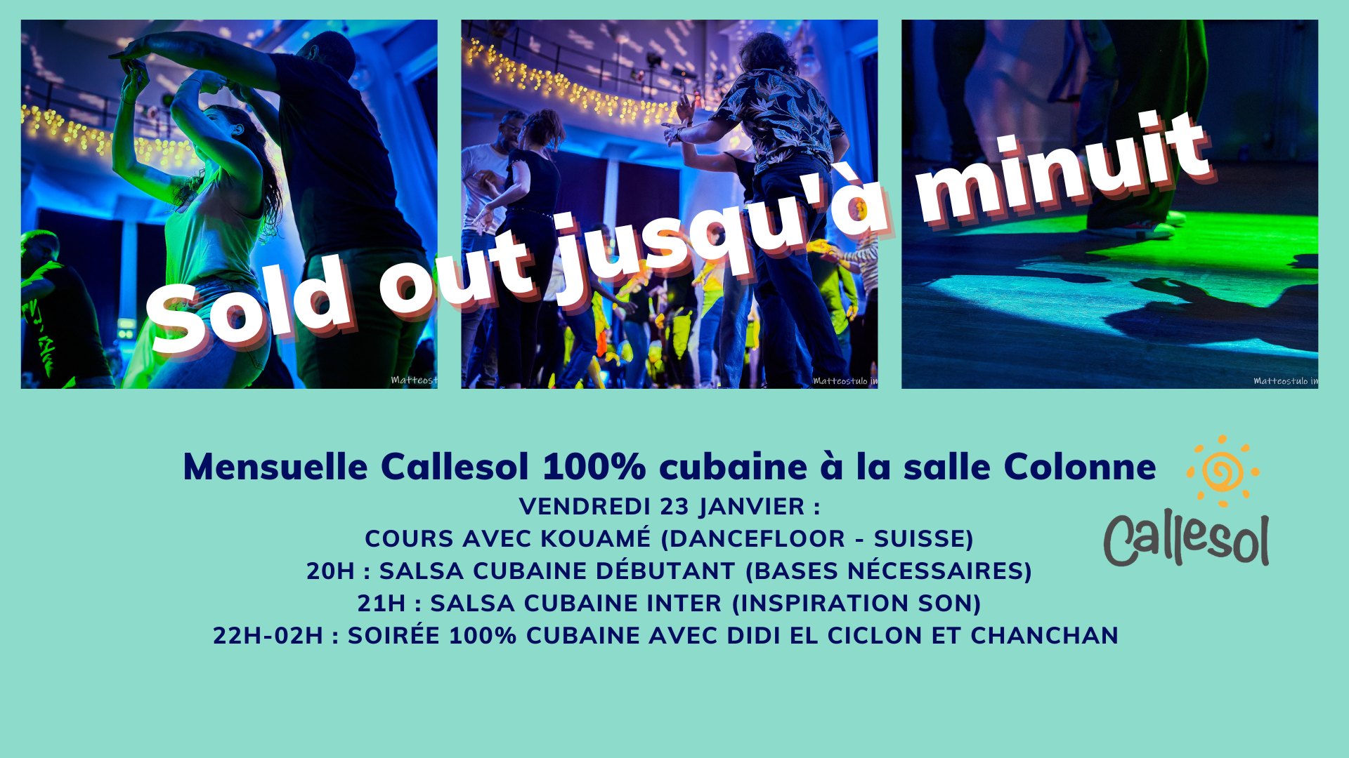 Mensuelle Callesol 100% cubaine - Kouamé Didi Chanchan - COMPLET jusqu'à minuit