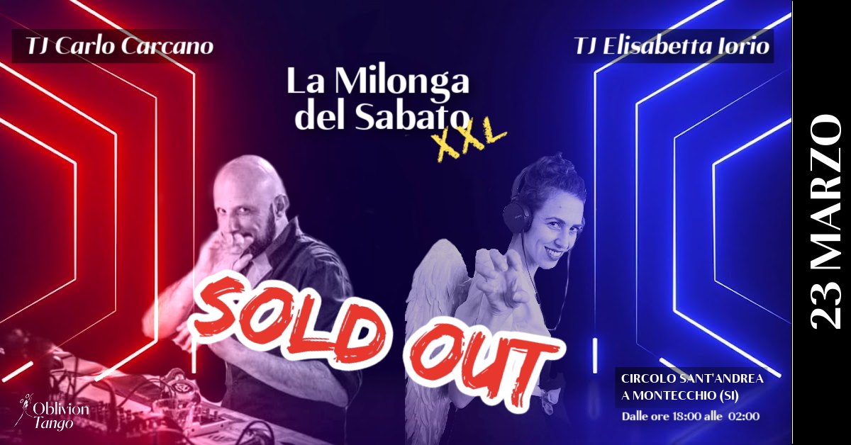 Sabato 23 marzo: Milonga XXL con Carlo Carcano & Elisabetta Iorio!