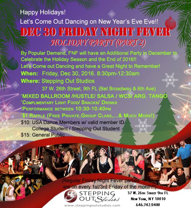 Dec 30 Friday Night Fever Holiday Party (Part 2) at Stepping Out