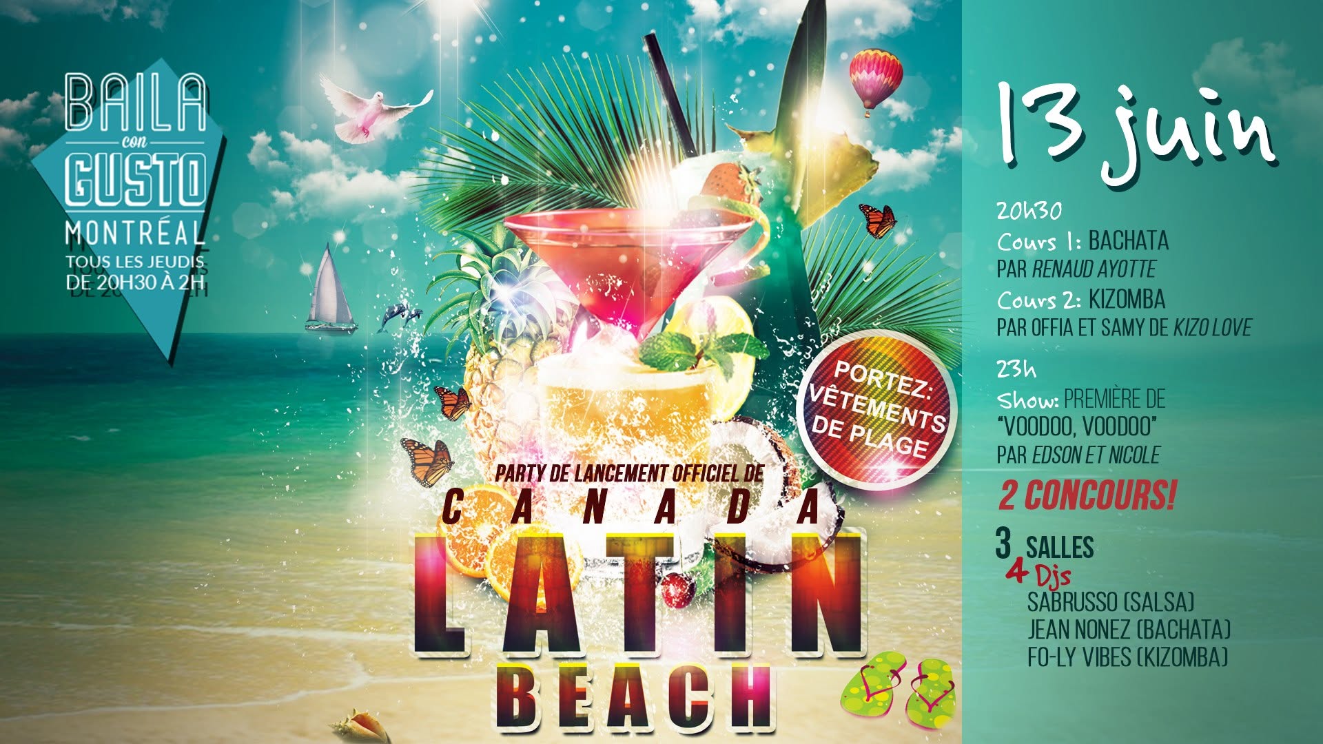 Baila Con Gusto *Montréal* - Party Lancement Canada Latin Beach