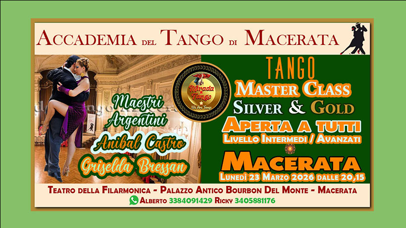 💃Tango Master Class aperta a tutti con Anibal Castro e Griselda Bressan