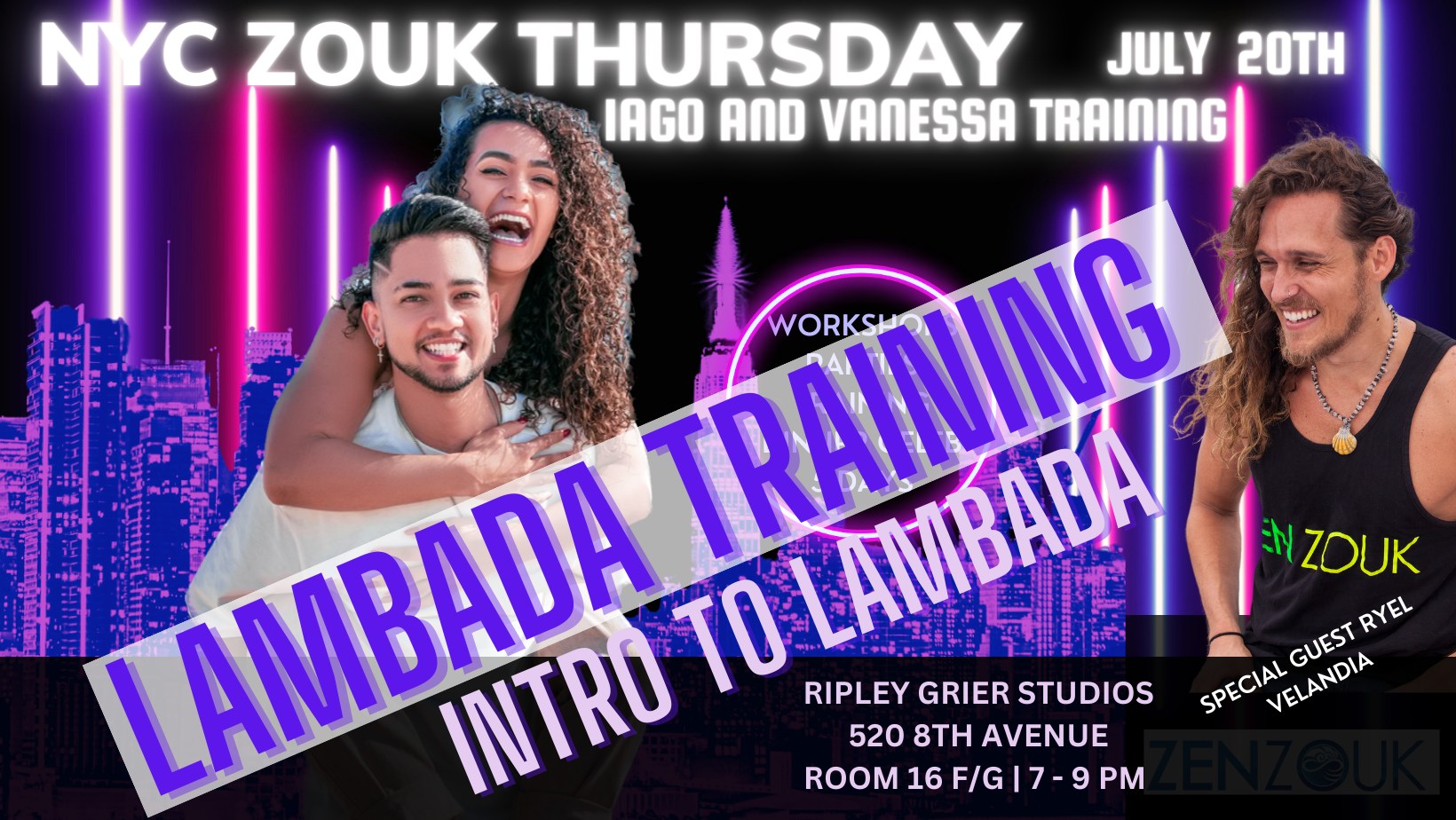 DAY 1 - NYC ZOUK - LAMBADA TRAINING with IAGO AND VANESSA (Roots of Brazilian Zouk)