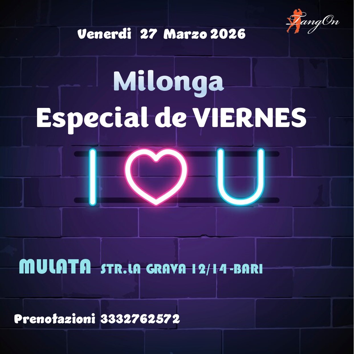 Milonga Especial de Viernes Venerdi 27 Marzo