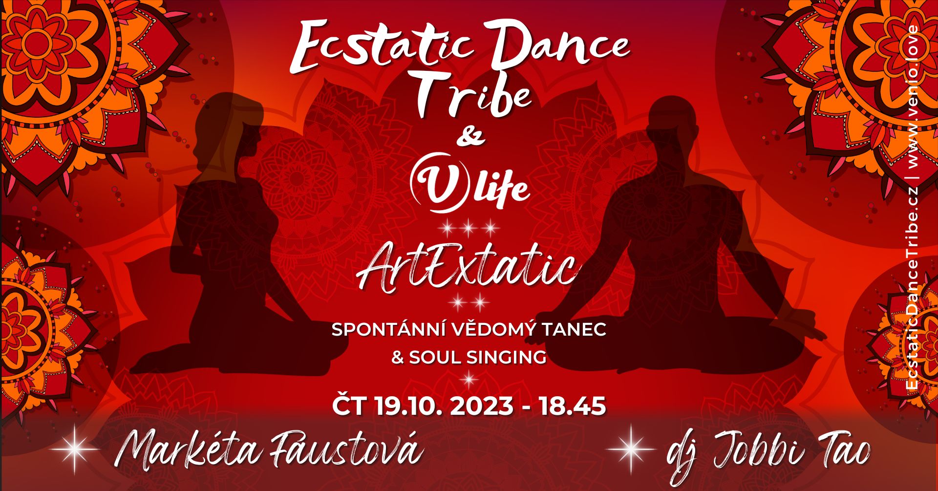 ArtExtatic Dj JOBBI TAO Ecstatic Dance & MAAR soul singing 19.10. V-Life Praha