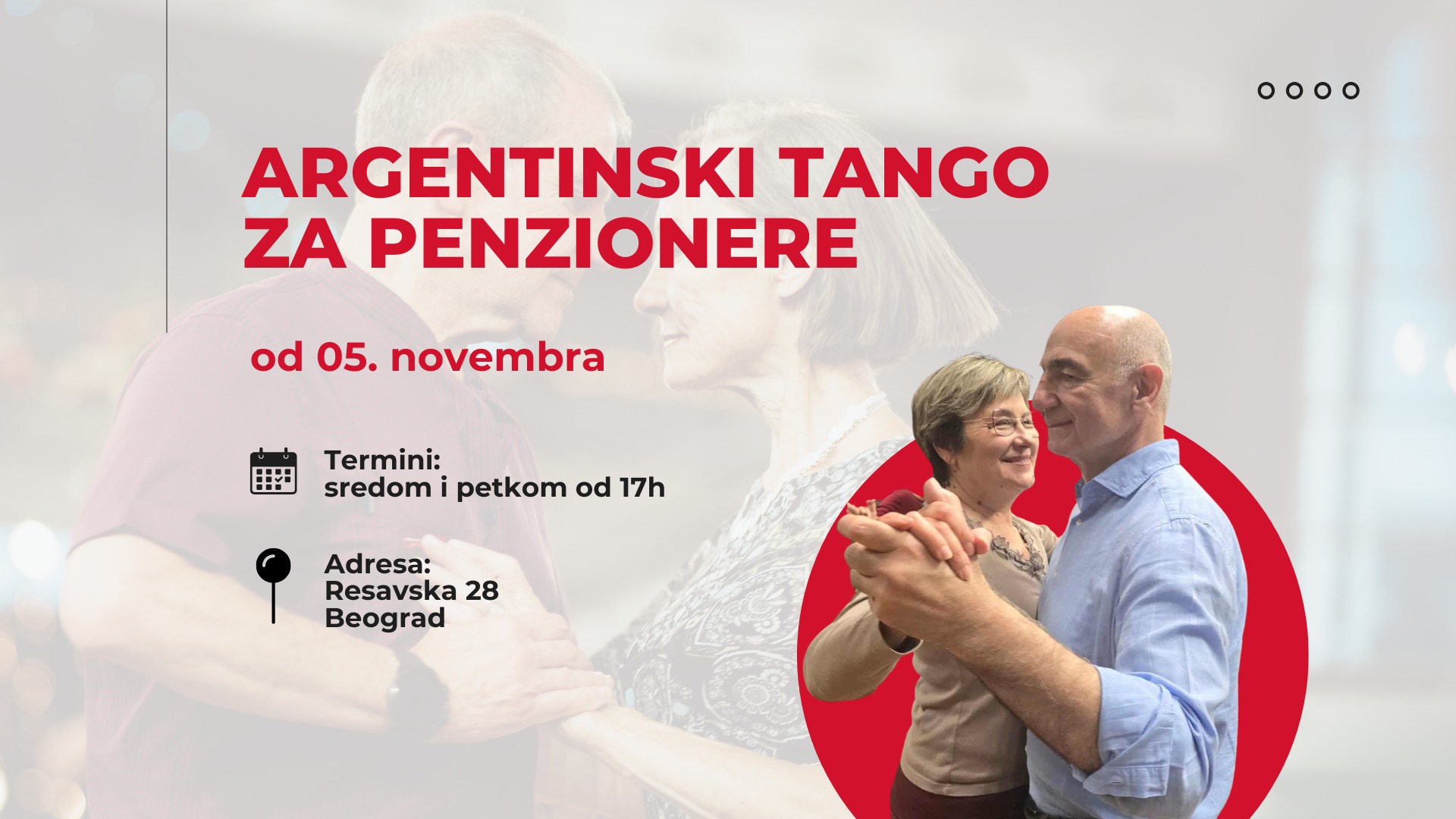 Argentinski tango za penzionere i sve starije od 60, Probni čas besplatan
