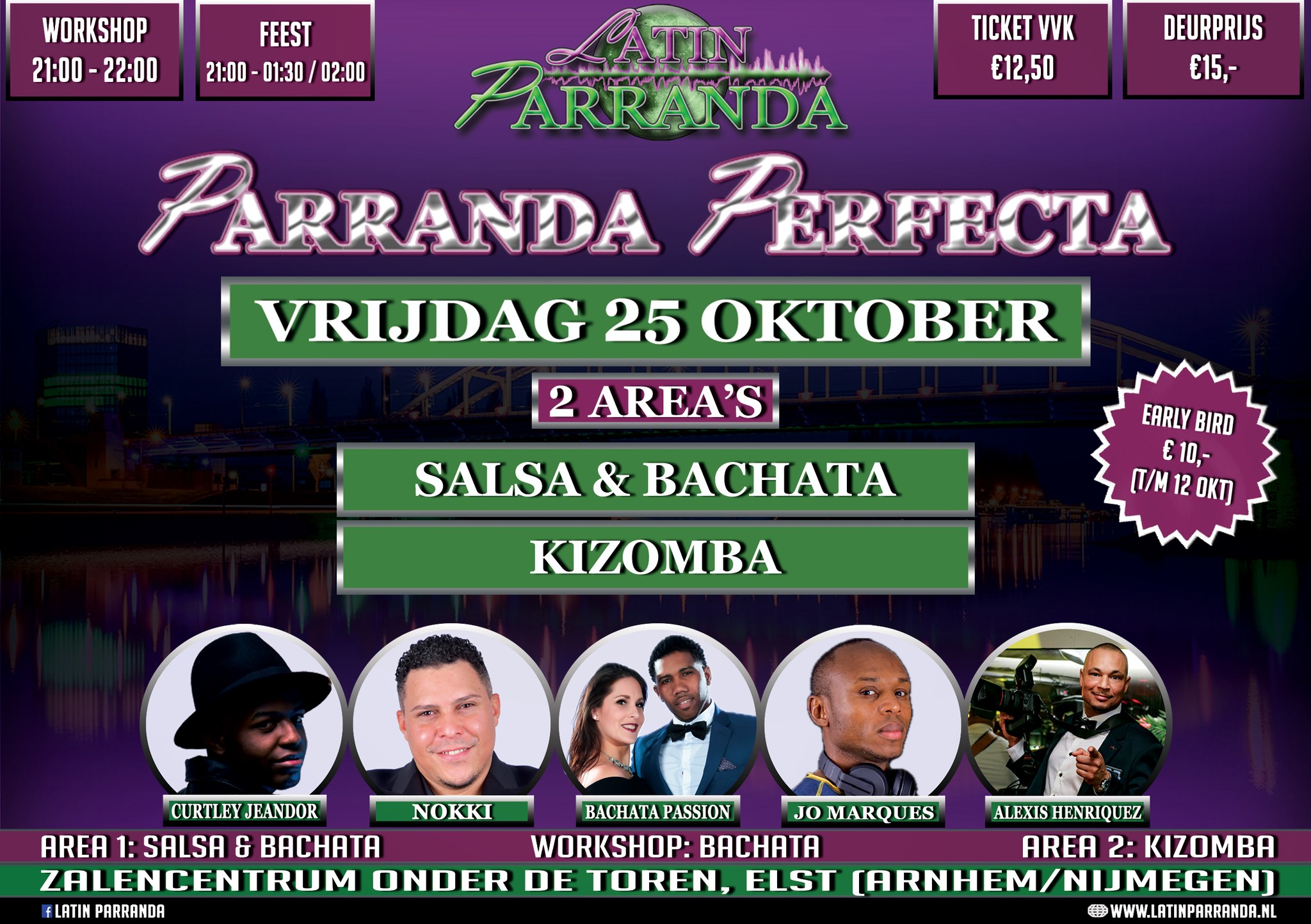 Parranda Perfecta! vrijdag 21 juni - 2 area's: Salsa Bachata Kizomba - Arnhem Nijmegen