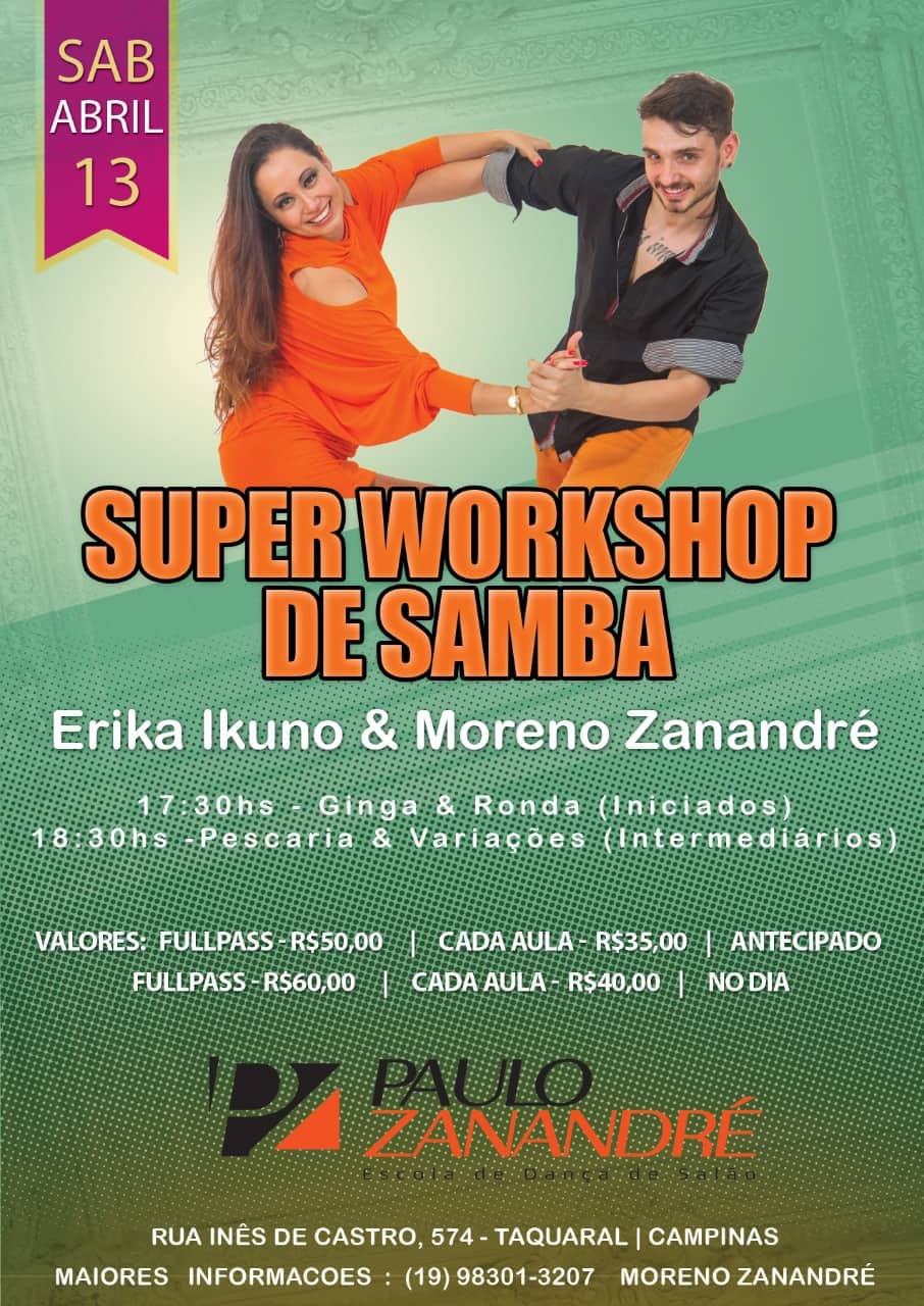 Workshop Relâmpago de Samba de Gafieira! Erika & Moreno!