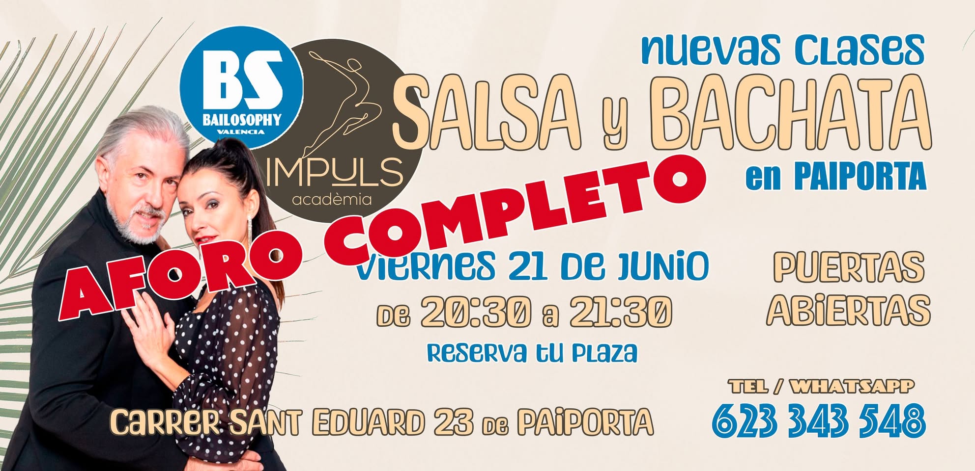 Nuevas Clases de Salsa y Bachata en Paiporta con Bailosophy Escuela de Baile en Impuls Academia