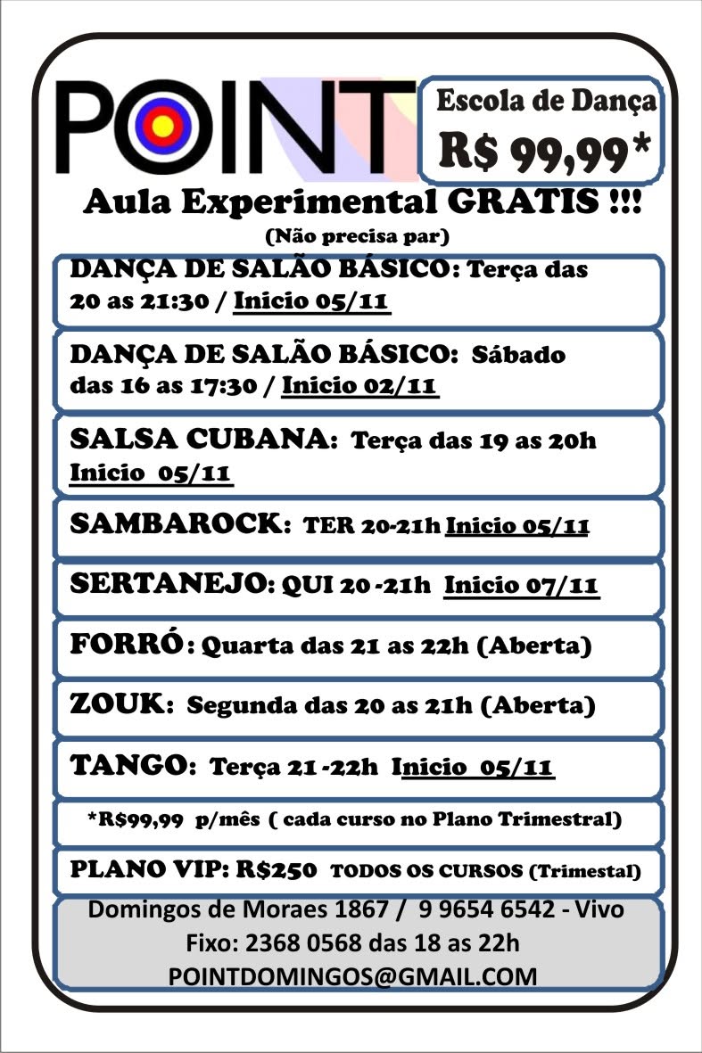 NOVAS TURMAS HOJE Terça Feira 05 11