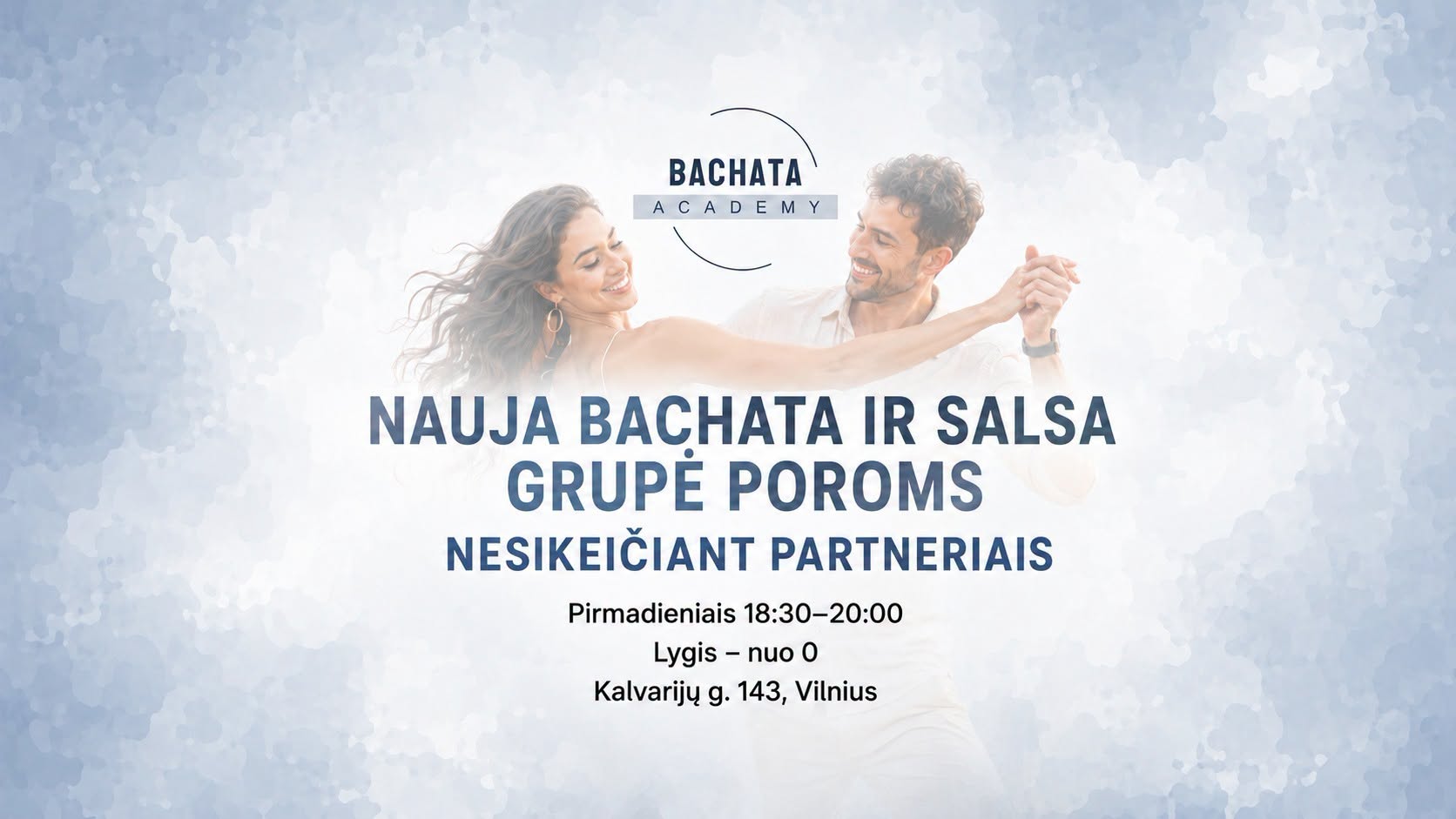 Nauja Bachata ir Salsa grupė poroms (nesikeičiant partneriais)