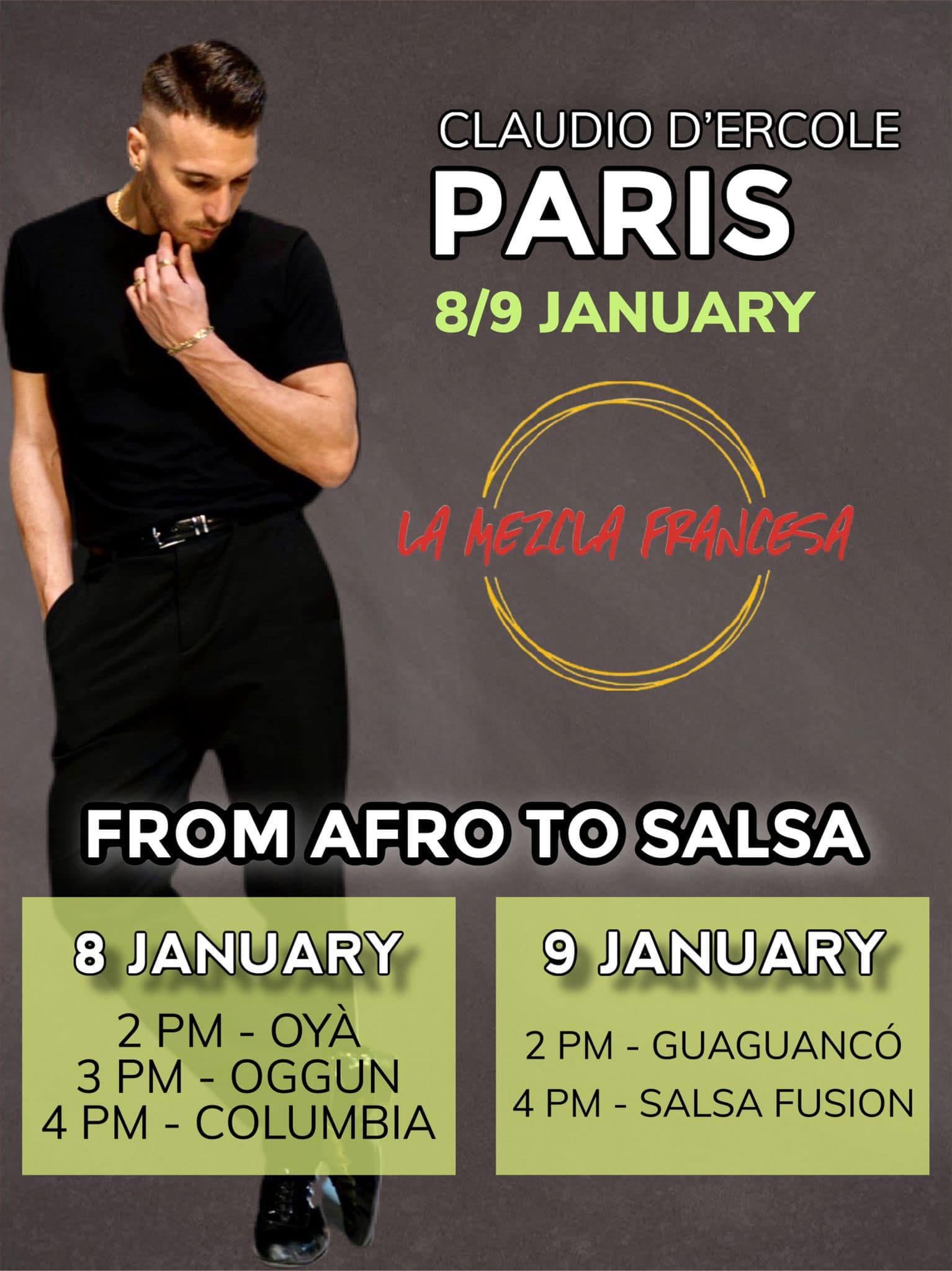 AFRO CUBAN WORKSHOP - CLAUDIO D'ERCOLE - Event by La Mezcla Francesa