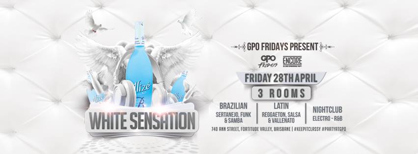 GPO Fridays 'white sensation funk vs reggaeton' Friday 28 04 17