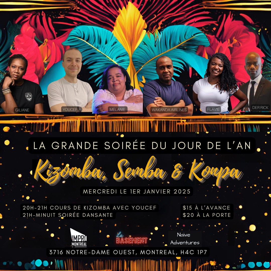 La Grande Soirée du Jour de l’An Kizomba, Semba, & Konpa New Year’s Day