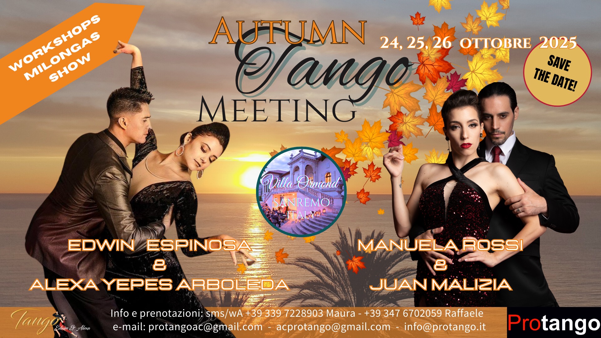 AUTUMN TANGO MEETING con Manuela Rossi & Juan Malizia - Edwin Espinosa & Alexa Yepes Arboleda