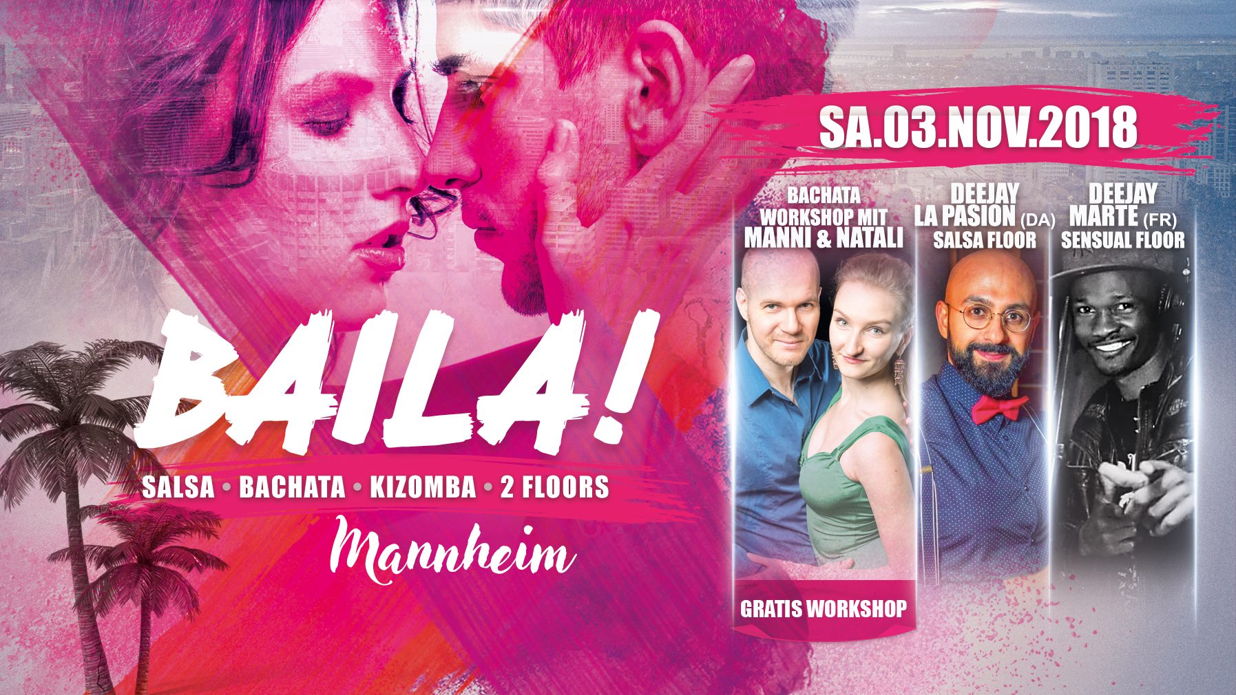 Baila Mannheim • Sa.03.Nov • 2 Floors • Salsa, Bachata Kizomba