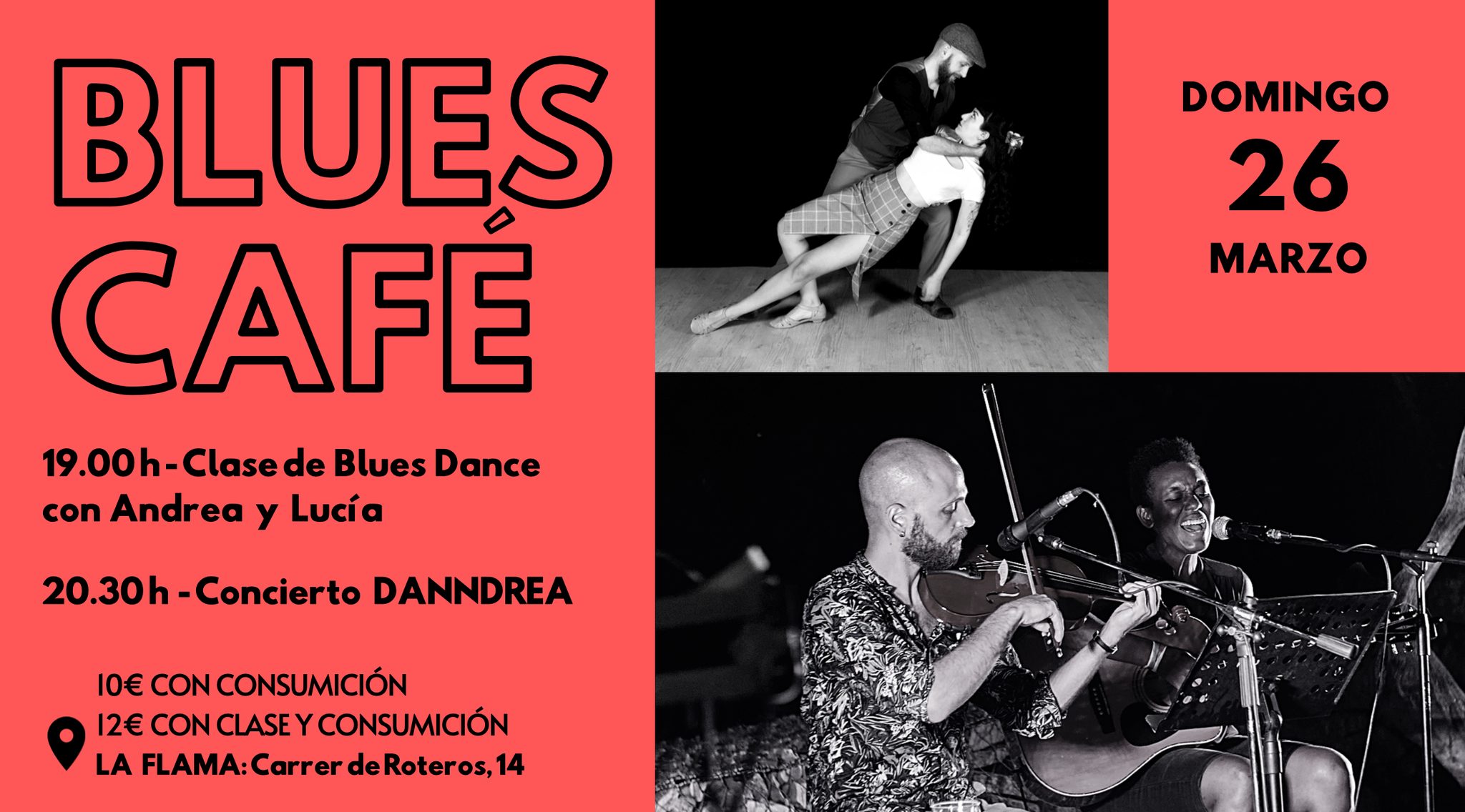 BLUES CAFÉ de Marzo - Clase de Blues dance + Concierto + Djset