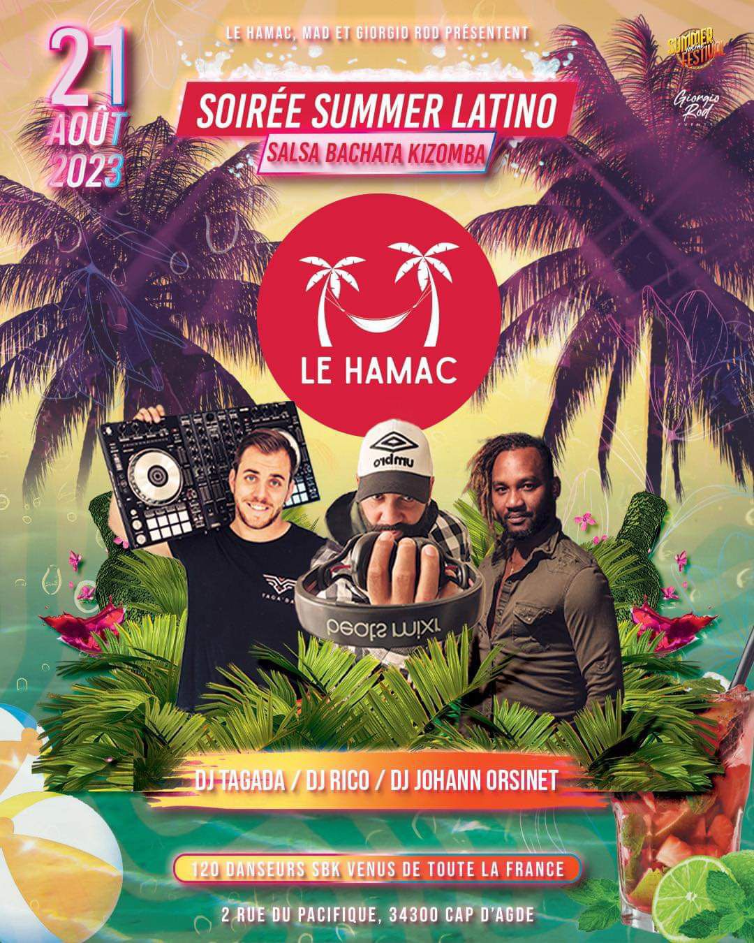 Lundi 21 Août - Soirée Summer Latino SBK au HAMAC - Entrée Gratuite