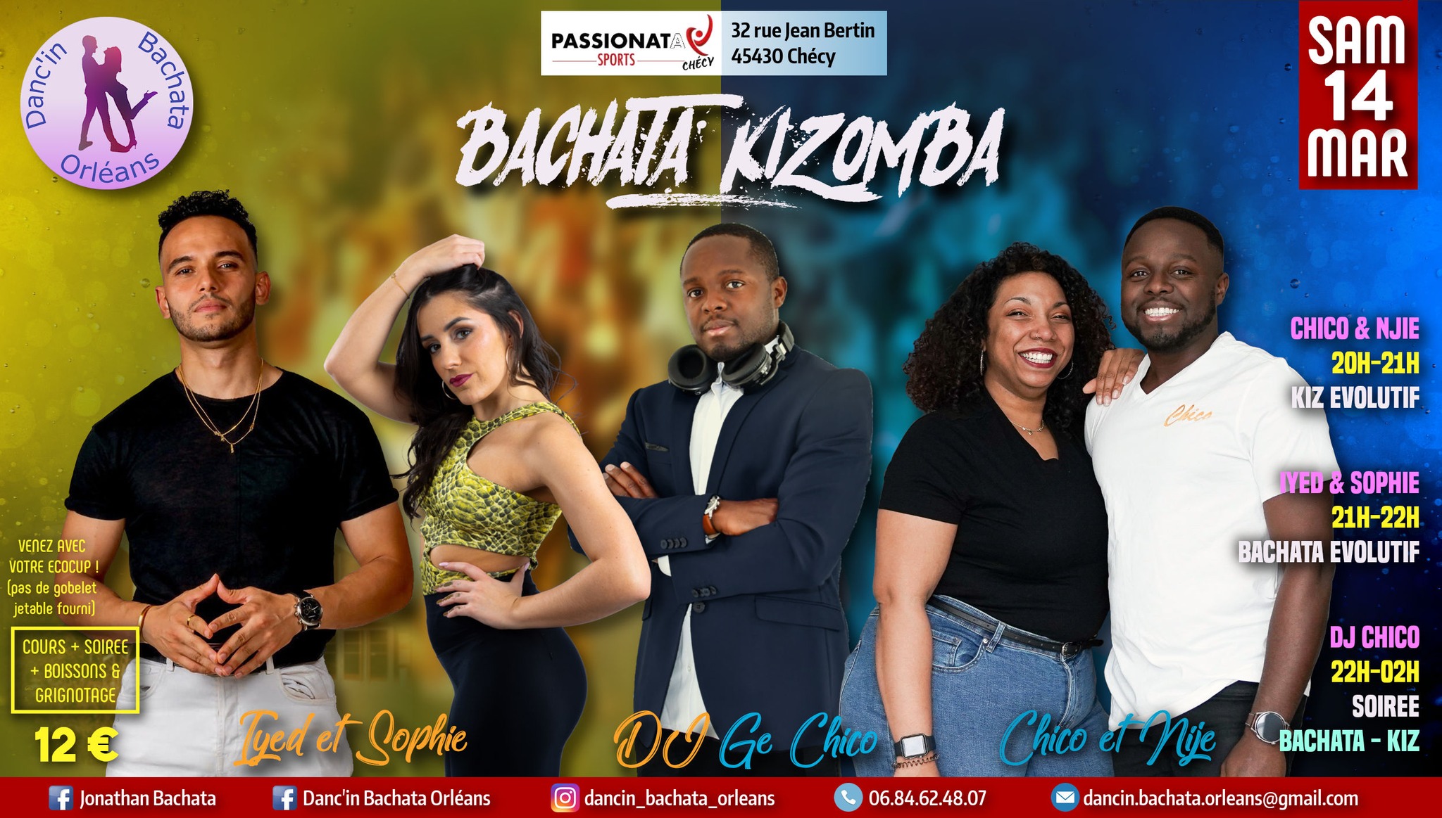 Soirée DBO Bachata-Kizomba à Passionata, samedi 14 03 2026