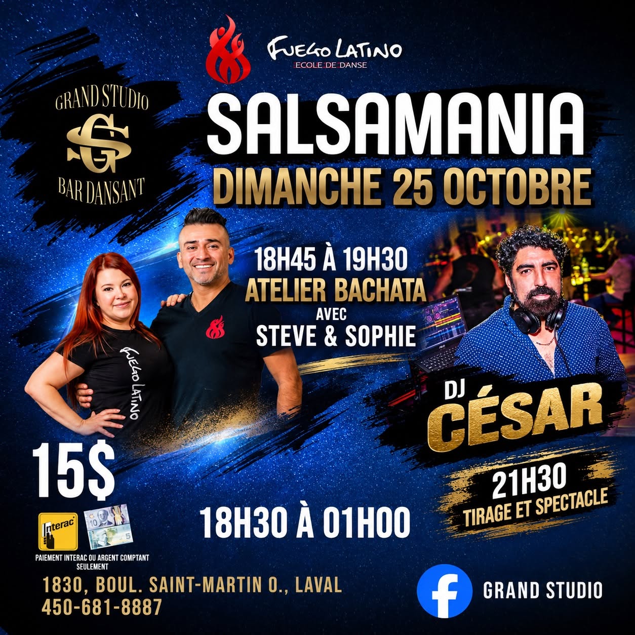 Danse Latine - Laval - SalsaMania - Dimanche 25 Octobre