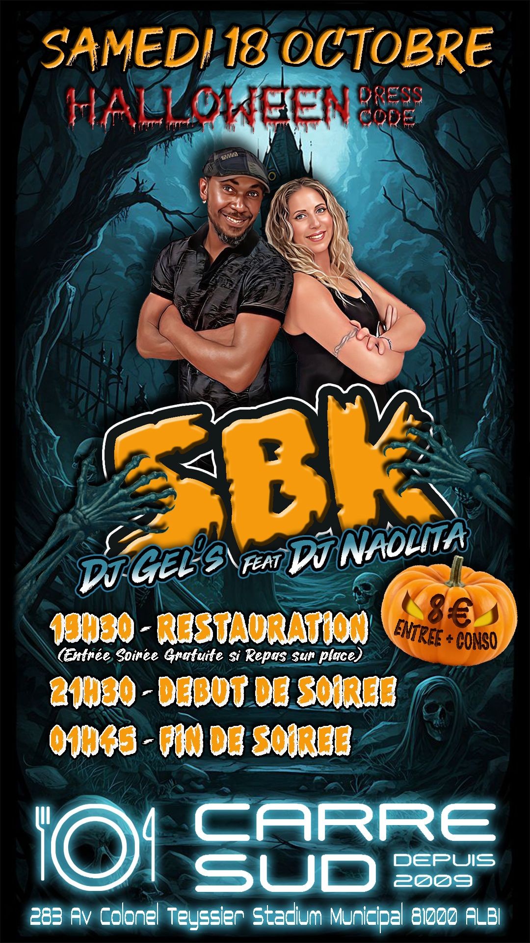 Soirée SBK Halloween party au Carré Sud