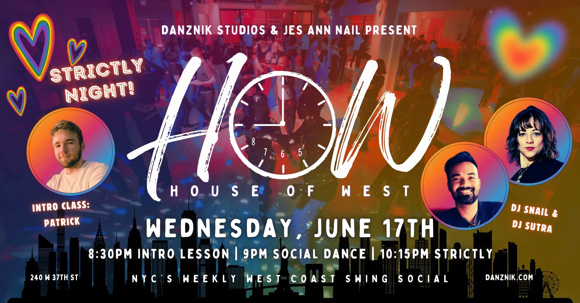 House of West: Strictly Night! • NYC's Weekly WCS Social • DJs Jes Ann & Sourav • Intro w Patrick