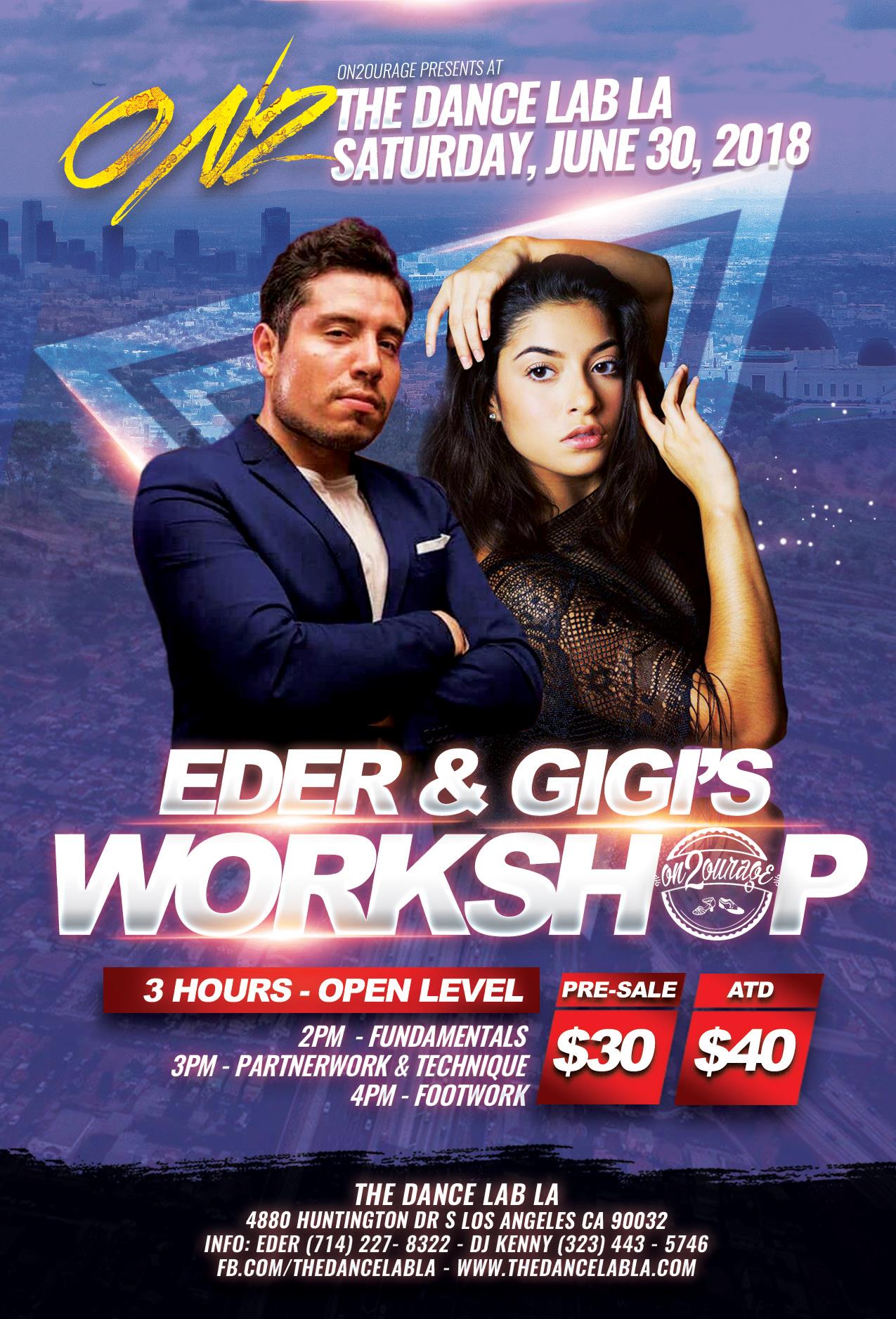 3 Hour ON2 Workshop with Eder & Gigi at The Dance Lab L.A.