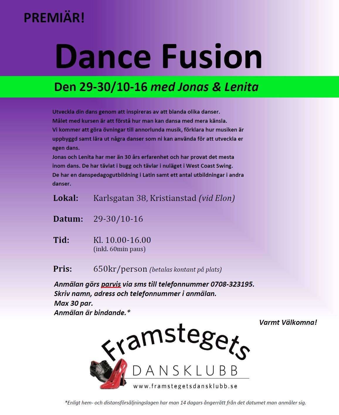 Dance Fusion med Jonas & Lenita (29-30 10-16