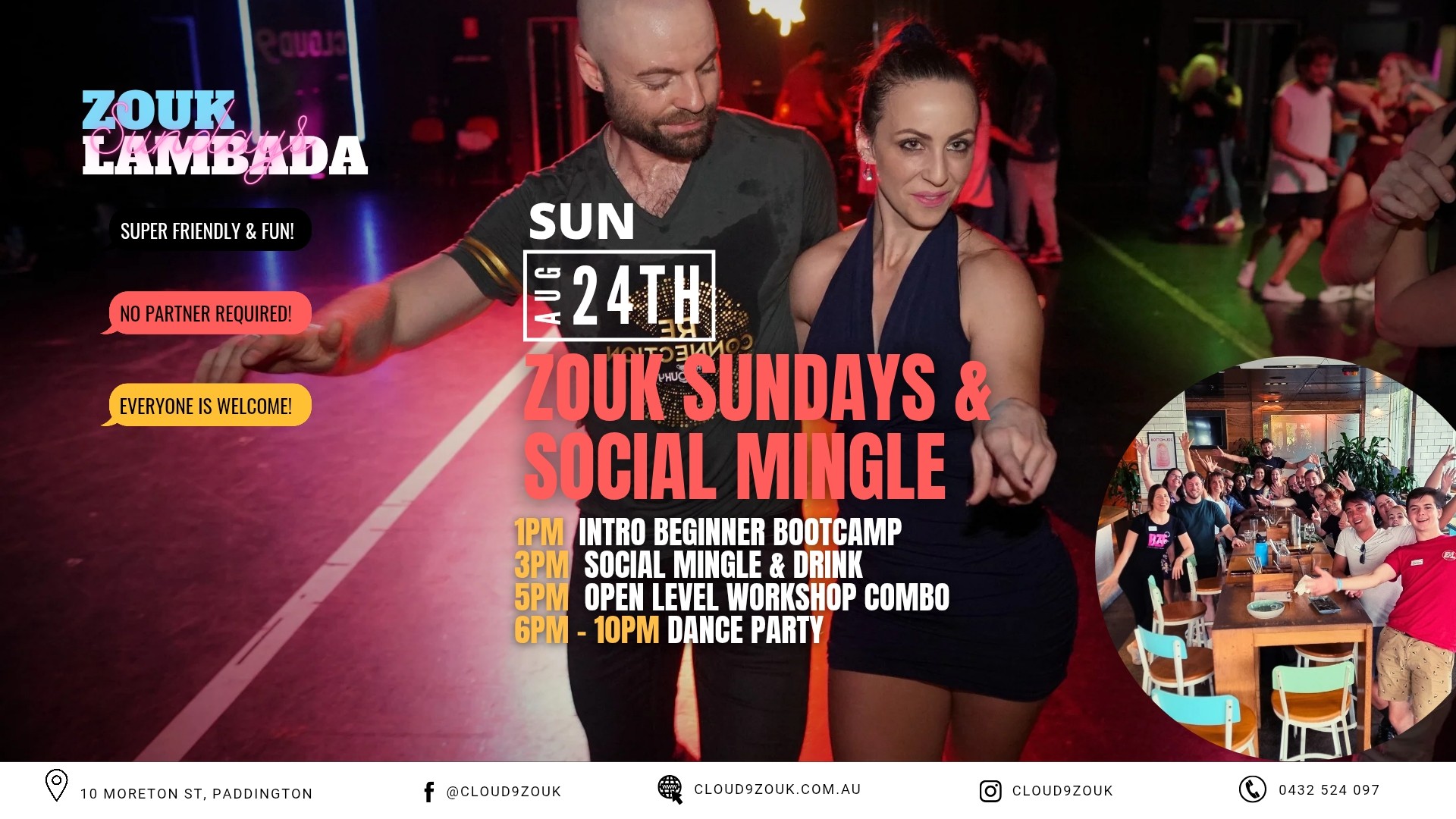 Zouk & Lambada Sundays + Social Mingle 24th Aug 2025π₯π₯