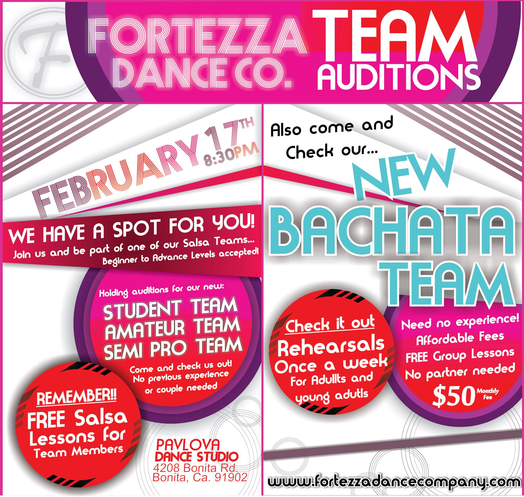Fortezza Salsa & Bachata Teams Auditions 2014