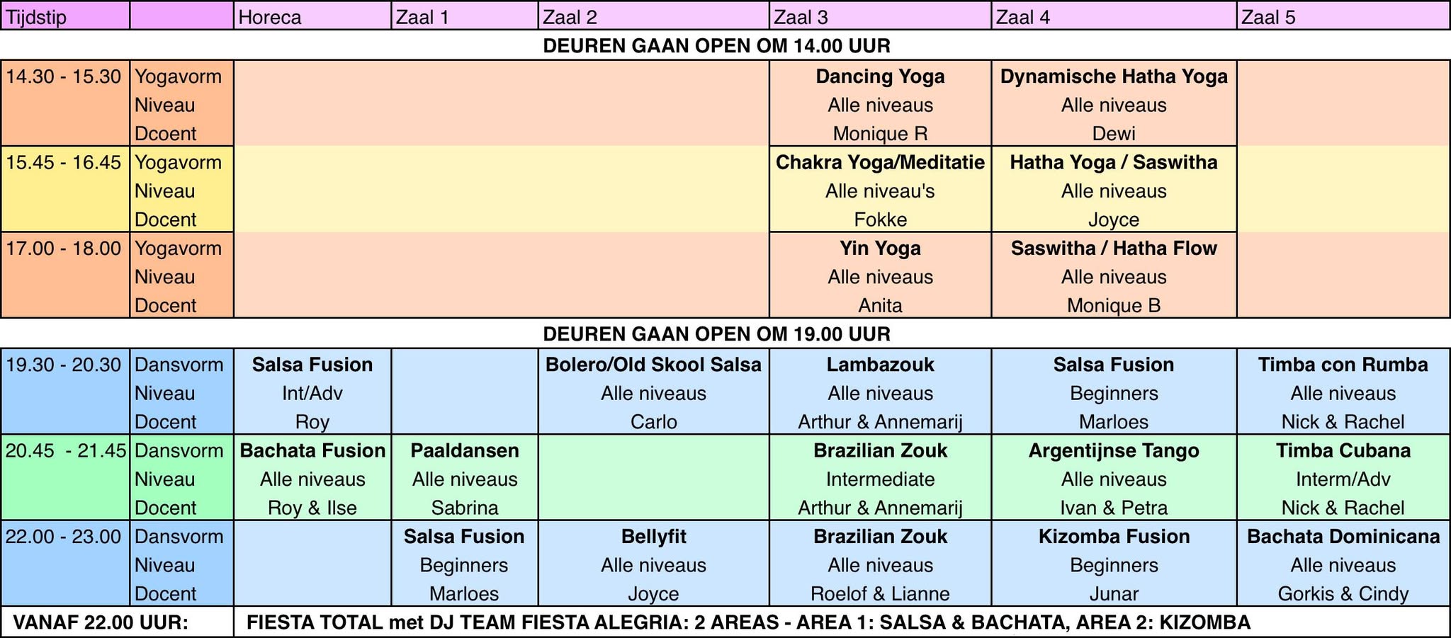 Sat. 9 9: Open Dag & Fiesta Total with DJ Team Fiesta Alegria