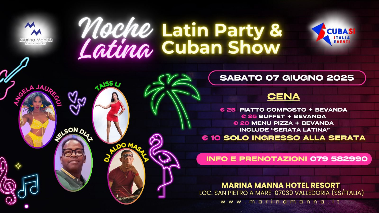 Sab 07giu"25 LatinParty & CubanShow - Maestri Angela, Taiss, Nelson - Dj Aldo