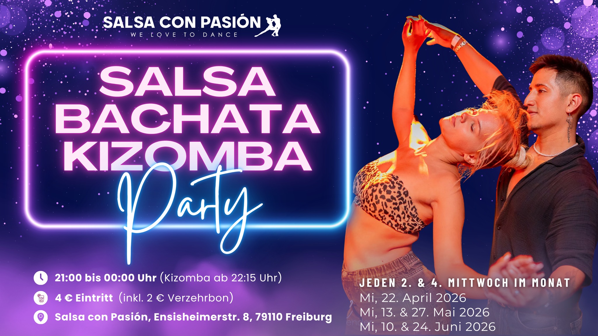 Salsa, Bachata & Kizomba Party Freiburg 2. & 4. Mittwoch im Monat