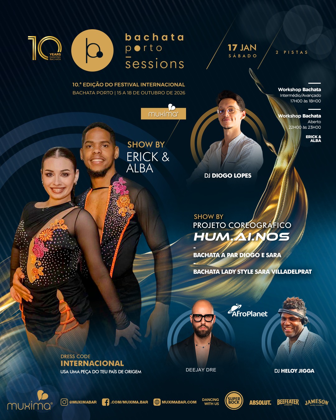 SÁBADO 17 JAN ➥ 2 Pistas - Bachata Porto Sessions & AFRO PLANET