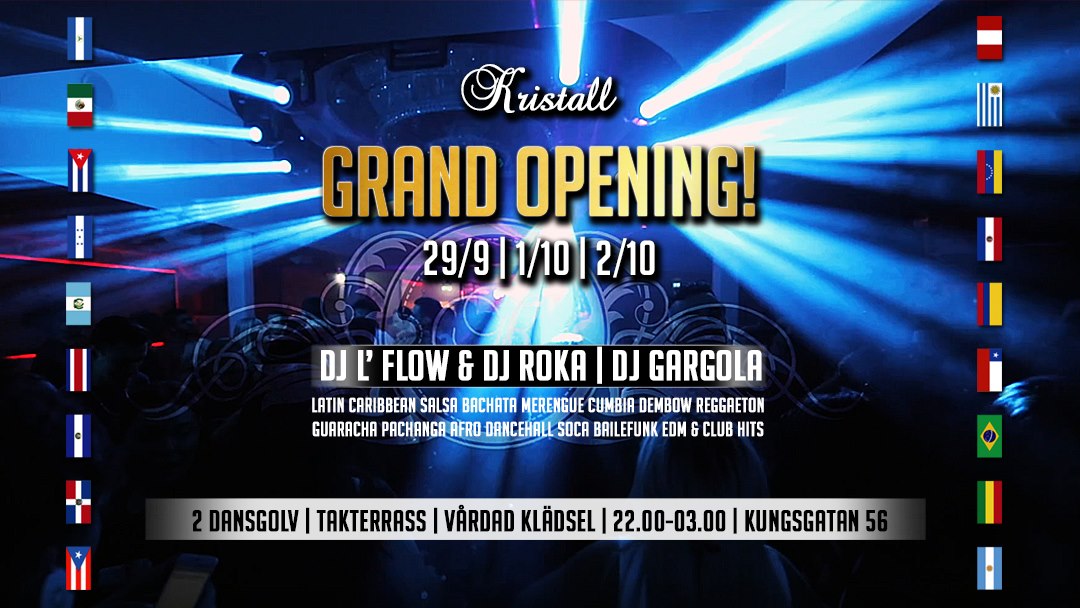 Kristall Grand Opening! 2 Dansgolv & Takterass!