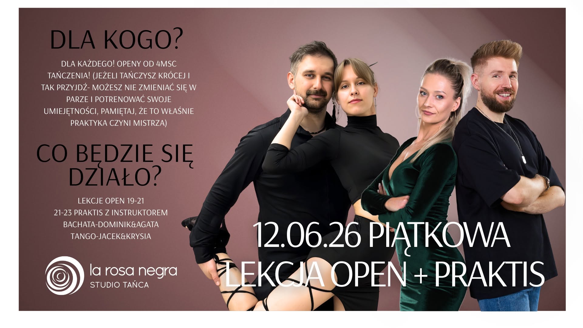 LEKCJE OPEN + PRAKTIS w La Rosa Negra!