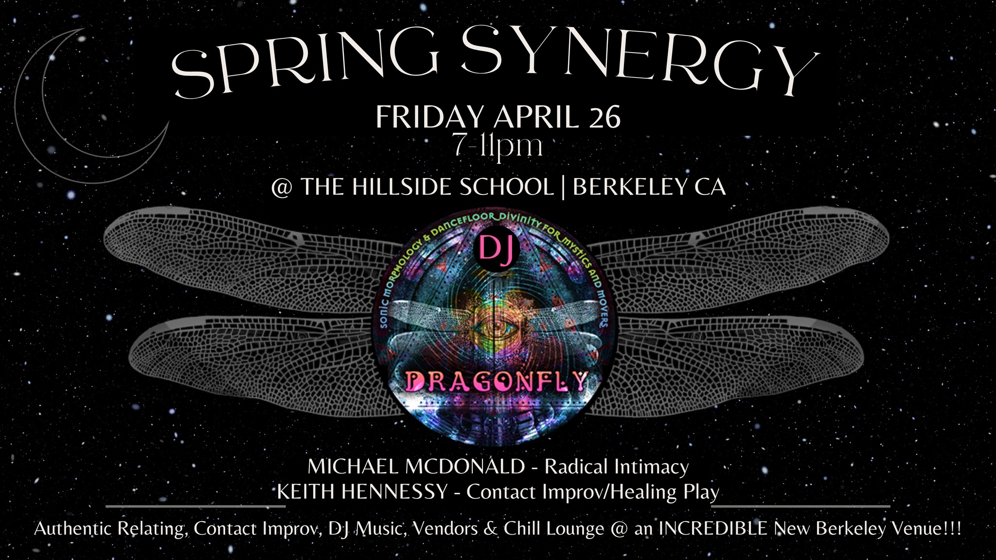 Spring Synergy w DJ Dragonfly + Authentic Relating, Contact Improv, vendors & a chill lounge