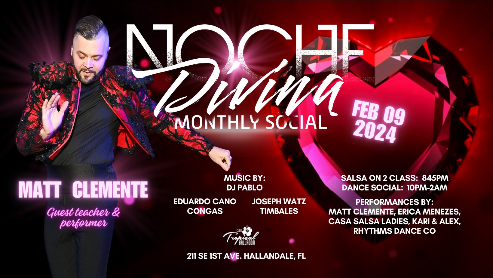 Noche Divina Salsa Bachata Social: FEBRUARY