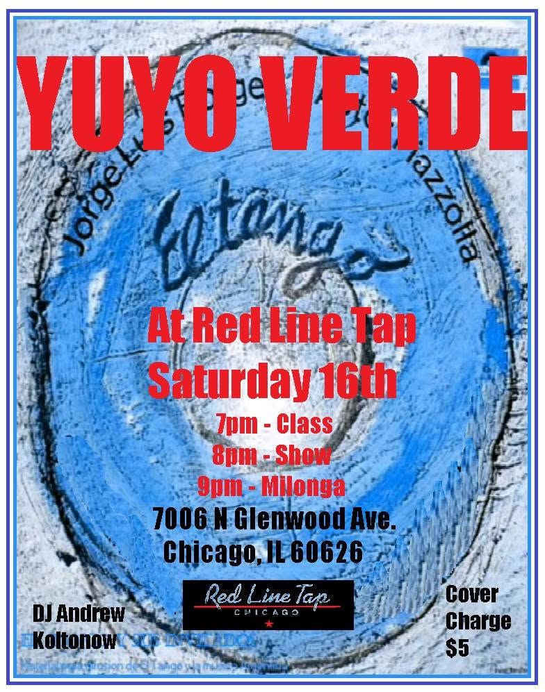 YUYO VERDE: At Red Line Tap - Saturday 16th Jan.