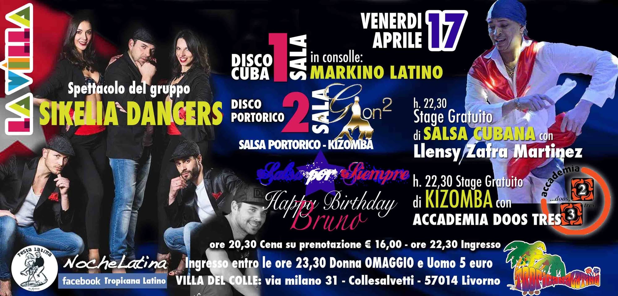 VILLA DEL COLLE Venerdì 17 Aprile il VENERDI LATINO
