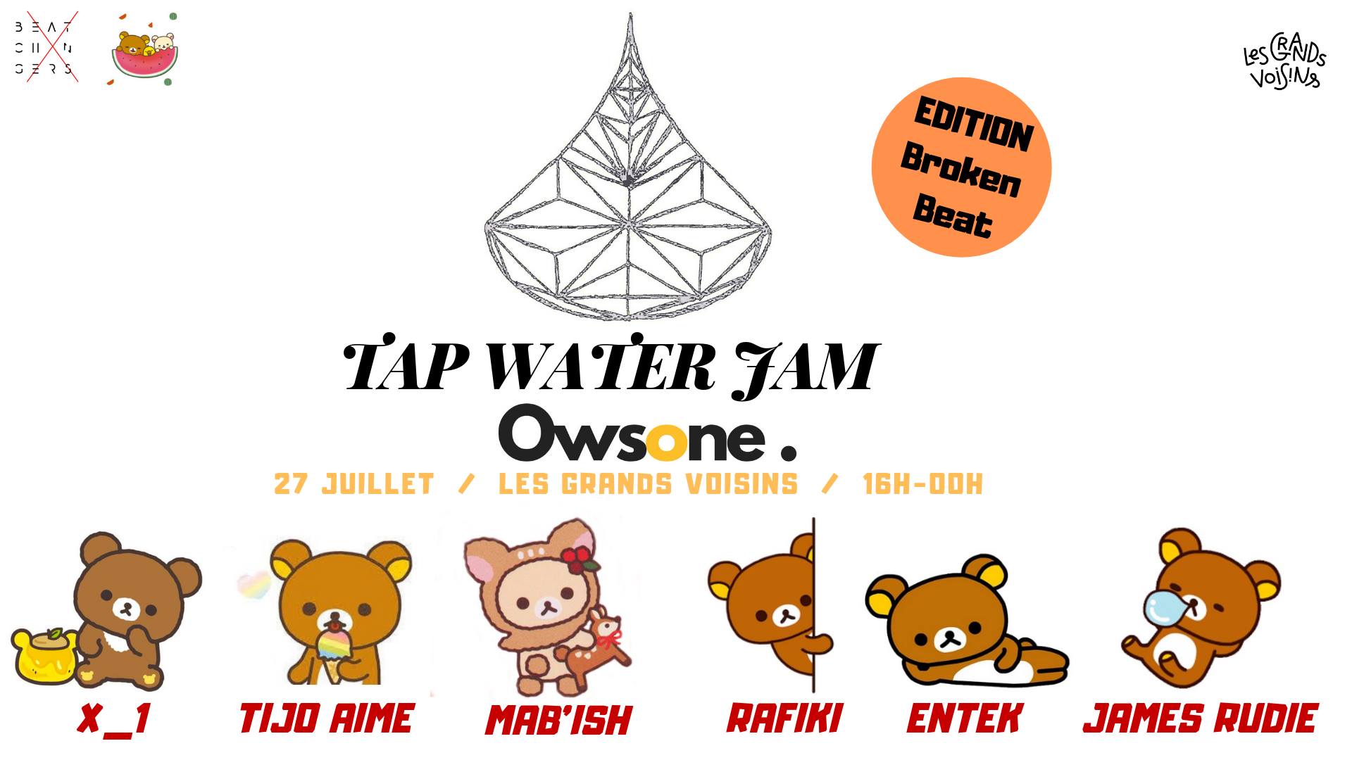 Tap Water Jam x Owsone with Entek, James Rudie and Tijo aimé