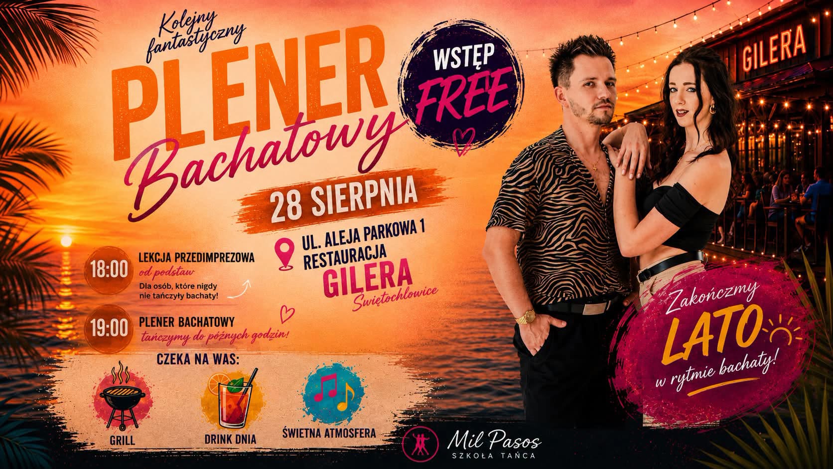 Plener Bachata z lekcją od podstaw - Restauracja Gilera i Mil Pasos