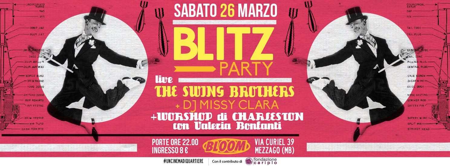 BLITZ PARTY! Swing 30s-40s con The Swing Brothers, Dj Missy Clara, workshop Charleston @BLOOM MEZZAGO (MB)