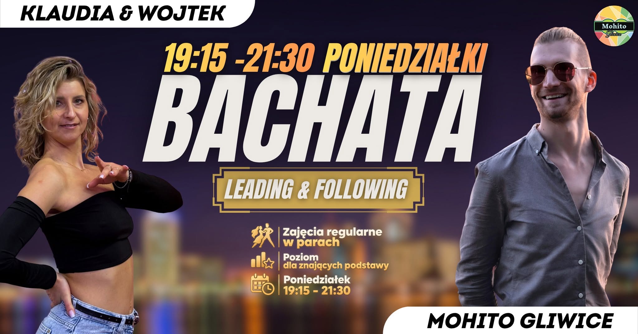 BACHATA LEADING & FOLLOWING - Zajęcia dla tańczących